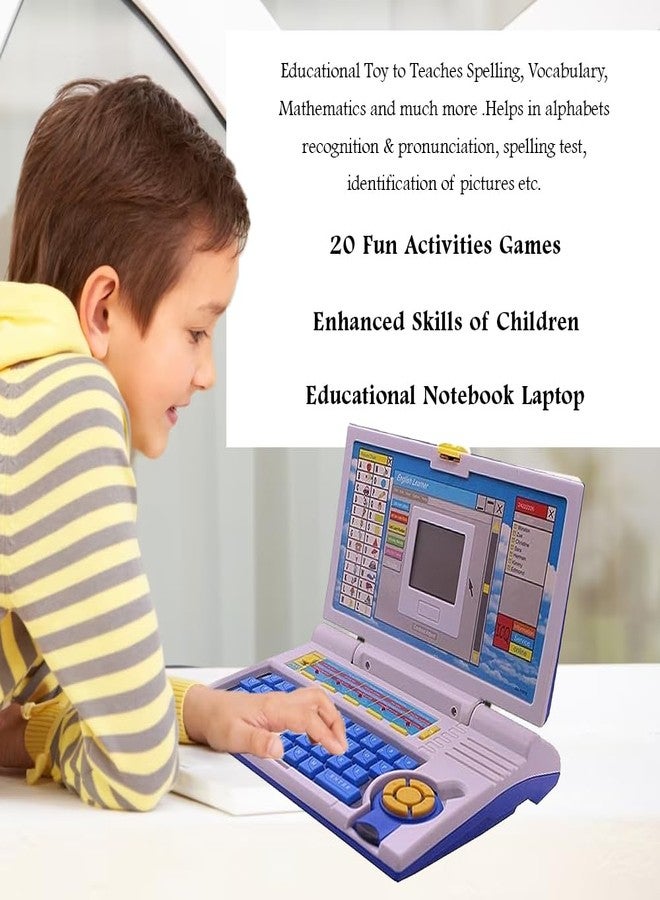 GoldiMec India English Learner Power Educational Notebook Laptop 20 Fun Activities Games Enhanced Skills of Children for Boys and Girls Educational Laptop - Image 4